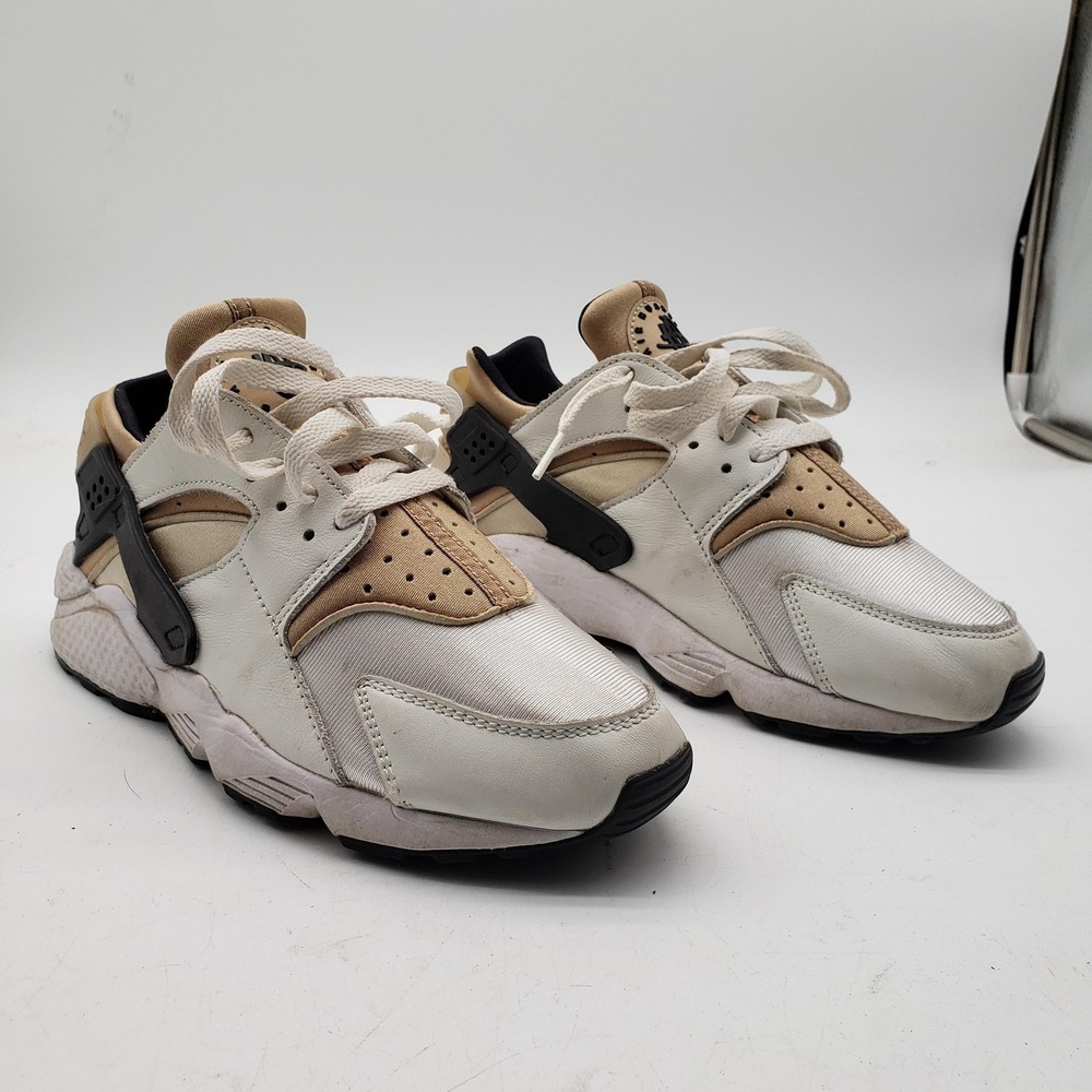Nike Air Huarache Shoes Womens Size 8.5 White Tan Running Sneakers DH4439-108